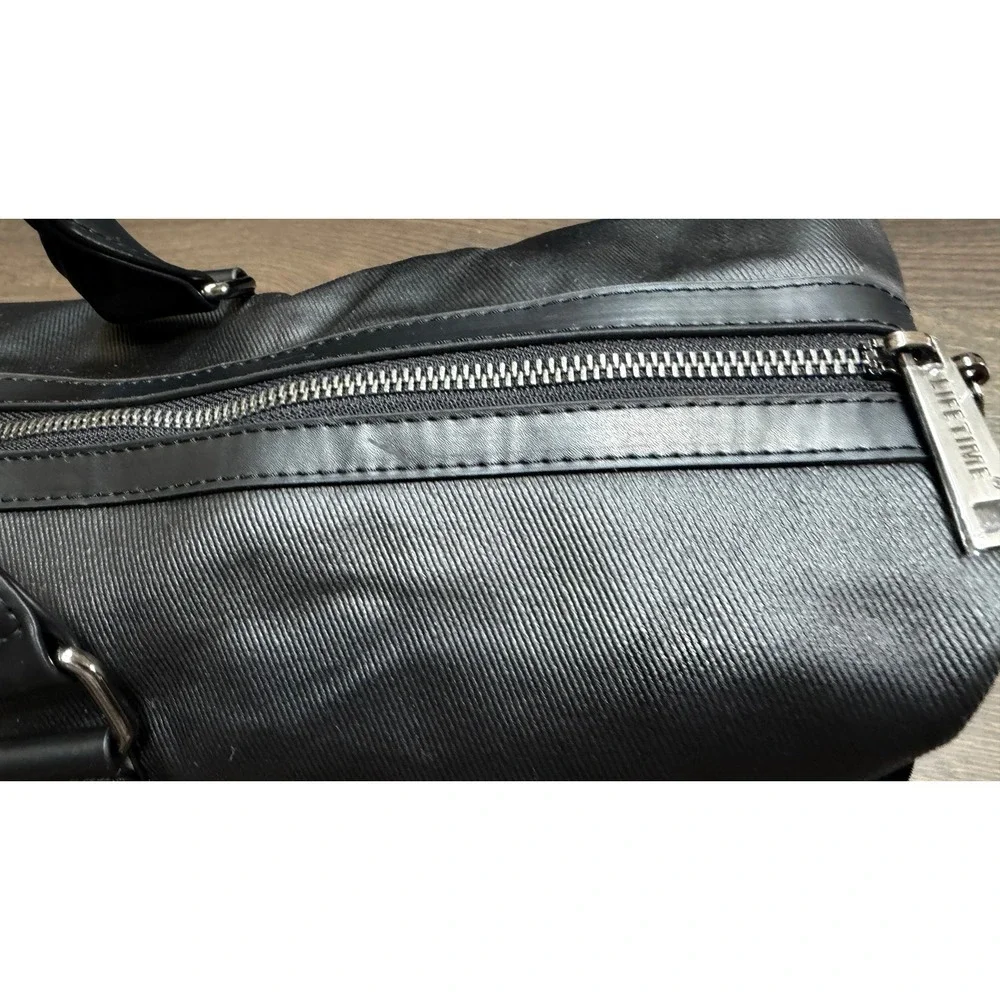 NEW Life Time Duffel Bag Founding Member Black Coated Canvas Travel Gym Large